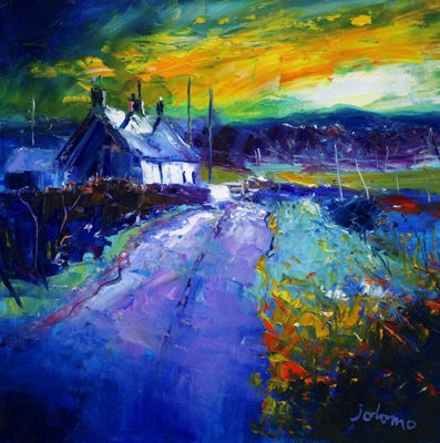 Dawnlight on the road from Ettrick Bay Bute 20x20